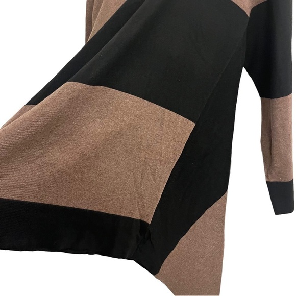 Isolede Roth Brown & Black Colorblock Sharkbite Hem Tunic Sweater Sz 18/20 - Picture 9 of 10